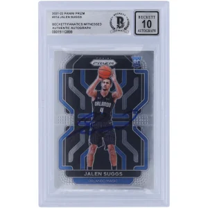 Autographed 2021-22 Panini Prizm #314 Beckett Witnessed Authenticated 10 Rookie Card - Authentic Certified