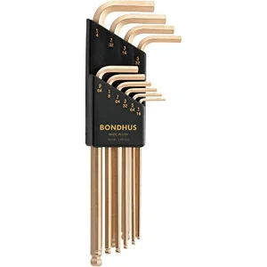 37938 set 10 goldguard plated ball end l-wrenches 1/16-1/4