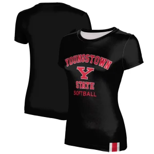 Women's Black Youngstown State Penguins Softball T-Shirt