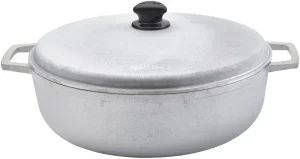 Traditional Colombian Caldero (Dutch Oven) For Cooking And Serving, Silver, 17.9 Quart